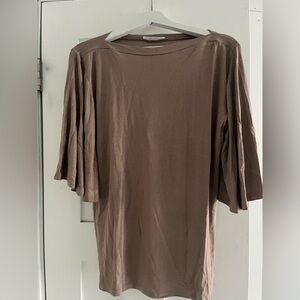 Wide sleeve brown top